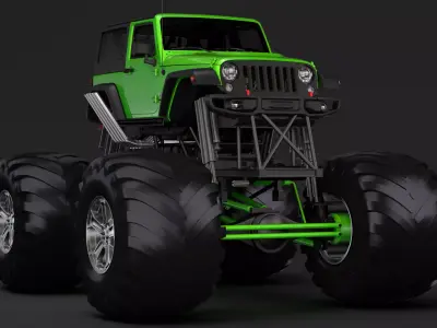 Monster Truck Jeep Wrangler Rubicon Recon 3D model