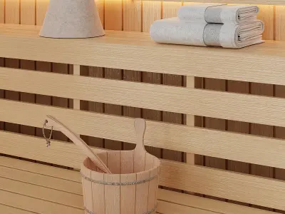Sauna Set BLENDER 3D Model Cycles 3D model