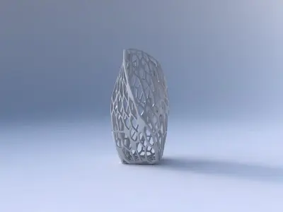 Vase twisted arc quadratic with faceted organic lattice 3D print model