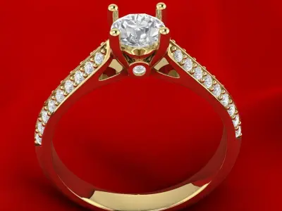 Slim Female Engagement Ring 3D print model