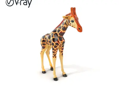Dewy Giraffe Texture Model Pack Low-poly 3D model