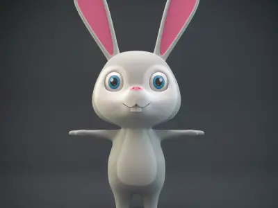 Cartoon Rabbit Low-poly 3D model