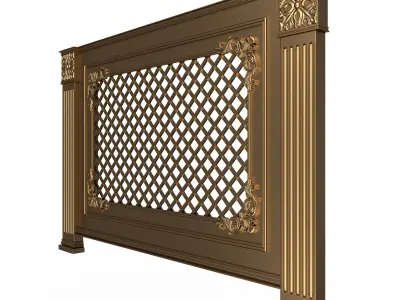 Radiator Cover Decorative Screening Grille Panel 01 Low-poly 3D model