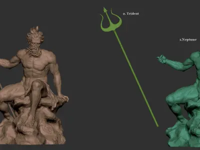 Neptune Sculpture 3D print model