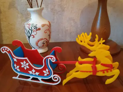 Flying Christmas Deer 3D print model