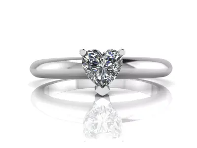  Jewelry  Heart Diamond Ring 3D print model