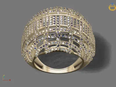 STL 3DM Print Ready Women Diamond Ring Lightweight Printable  3D print model 118