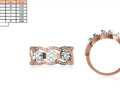 Ladies-Elegant Stone Rings For Womens 102 3D print model