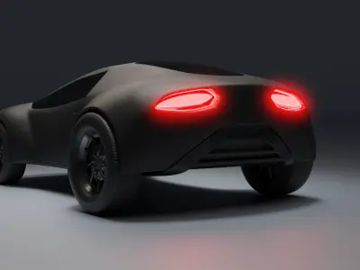 Futuristic black car 3D model