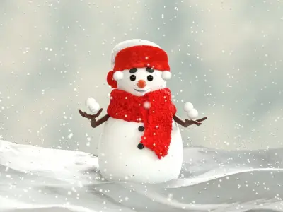 Animated Snowman Juggling 3D model