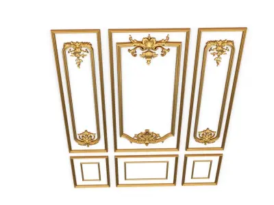 Plaster decorative frame 016  3D model