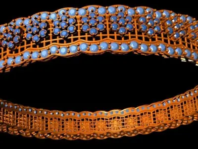 Elegance Redefined Diamond Woman 3D Bangle 3D print model