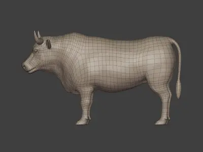 Bull Statue Low-poly 3D model