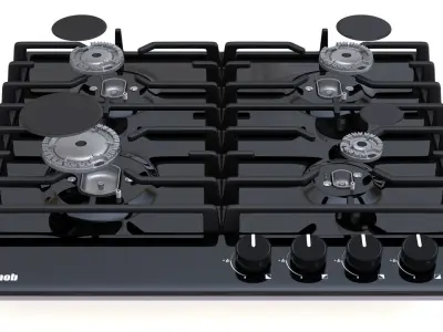 Gas hob Low-poly 3D model
