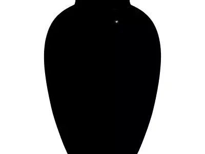 Modern Black Blue Floral Vase Low-poly 3D model