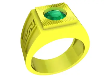 Classic Square Signet Ring Model 4459 3D print model
