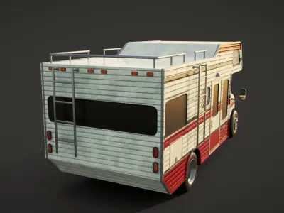 camper van truck Low-poly 3D model