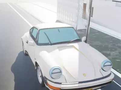 Porche 911 turbo Low-poly 3D model