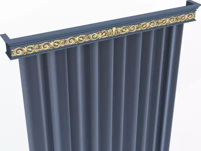 Cornice Classic Curtain 010 Low-poly 3D model