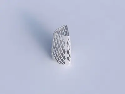 Vase triangle with diagonal grid lattice 3 3D print model