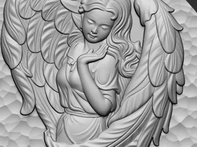angel gold medallion with 3D print model