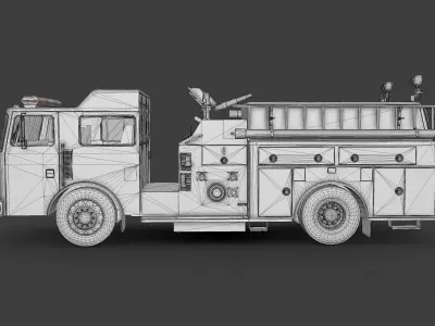 Fire Truck Low-poly 3D model