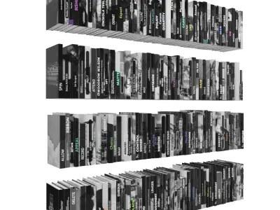 Books 150 pieces 3-7-1 Low-poly 3D model