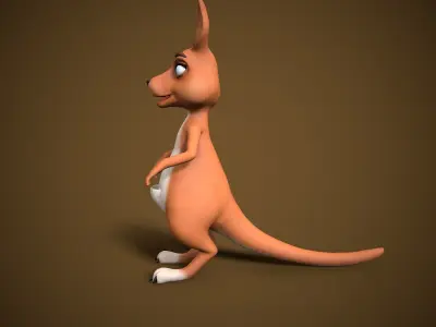 cartoon kangaroo Low-poly 3D model purchase