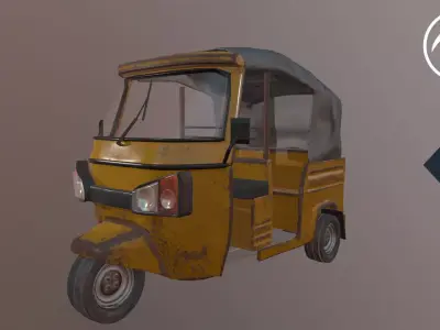 Tricycle Taxi  vehicle Low-poly 3D model