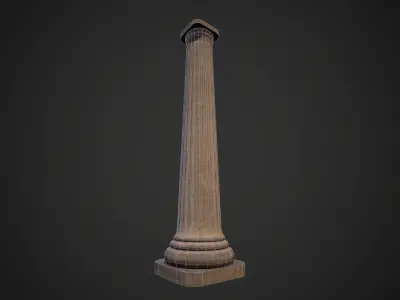 Column old Low-poly 3D model