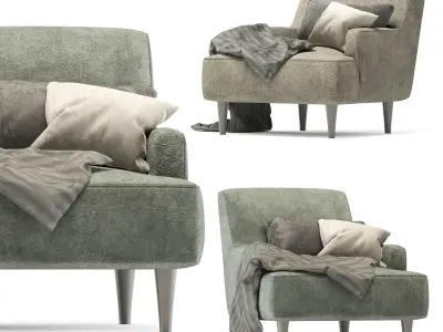 Roche Bobois sofa set green 3D Model Collection