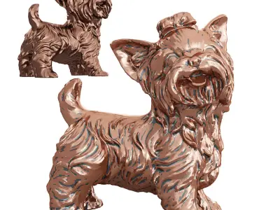 Yorkie dog figurine 3D model
