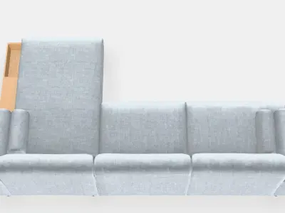 LANGARYD 3-seat sofa w chaise longue right 1 Low-poly 3D model