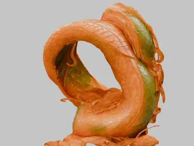 Fantasy Snake Shape 3D Model Low-poly 3D model