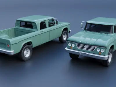 Dodge W200 Power Wagon Crew Cab 1962 3D print model