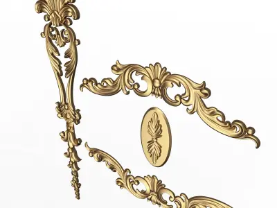 Carved Plaster Molding Decoration 026 Low-poly 3D model
