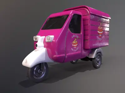 Tuk Tuk Truck - Pink 3D model