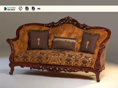 Sofa ornament Low-poly 3D model