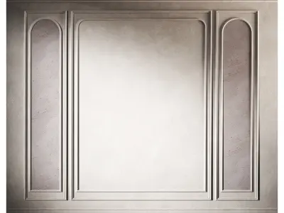 Wall decor panel set with moldings Half-round arches 3D model