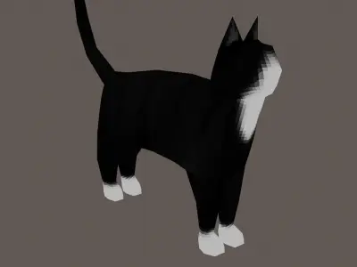 Low-Poly Cat with Multiple Textures Low-poly 3D model