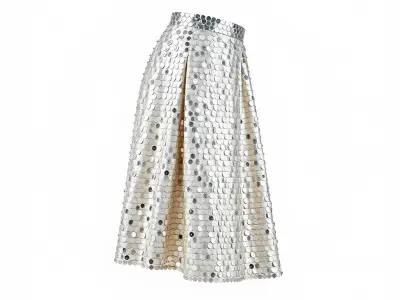 Sequin Skirt D Model Pack Low-poly 3D model