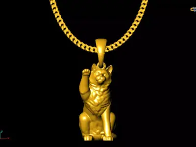 cat pendant charms - one inch pendant 3D print model get