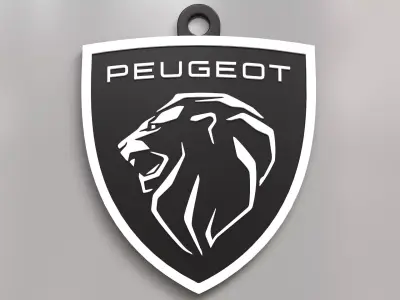 Peugeot logo key ring 01 3D print model
