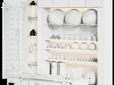 A Rack with gym equipment 01 3D model