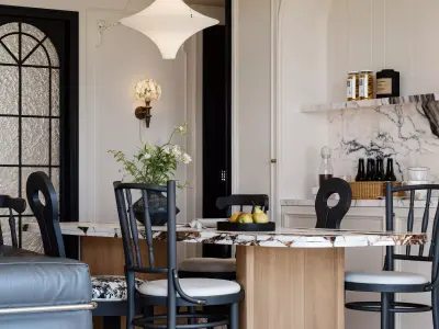 French Style Dining and Living Room 96 3D model