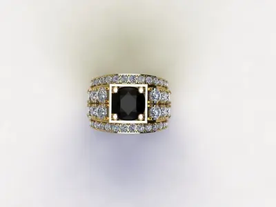 Man ring with 18k gold in Asia R6 3D model