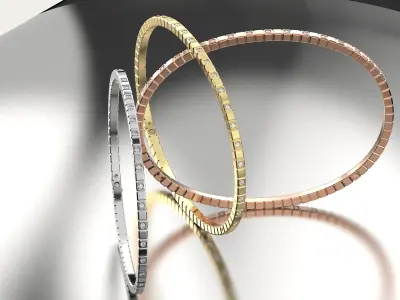 Bracelet Chopard Ice Cube with diamonds 3D print model