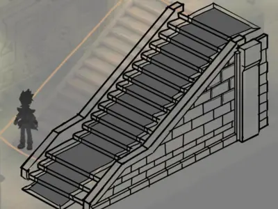 Game The Palace - Stone Ladder 06 3D model