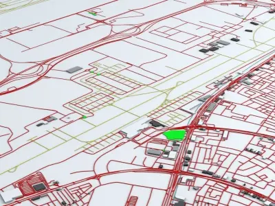 Doha Hamad DOH Airport Roads Buildings and Public Transport 3D model