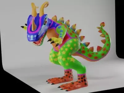 Lucha Libre T-rex 3D model